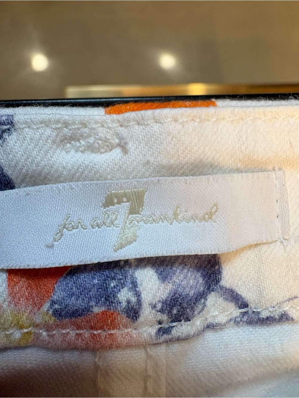 7 For All Mankind Floral Skinny Jeans - White, Orange, Light Blue & Purple - Picture 10 of 12